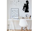 Girl Reading Books Magic - Wall Decal Vinyl Art Stickers for Interiors, Schools, Classrooms, Libraries, and Bedrooms 
